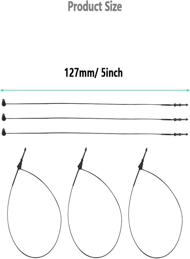 Jasol Loop Pin Plastic Fastener Hang Tag Snap Lock 5 Inches Black Loop Pin Security Loop Best for Retail Store Clothing Price Plastic Tags for Clothes Tag Accessory Pack of 400 (5" Inch, Balck) - Image 2
